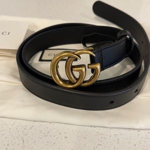 `GG Marmont` thin belt - Sz 70